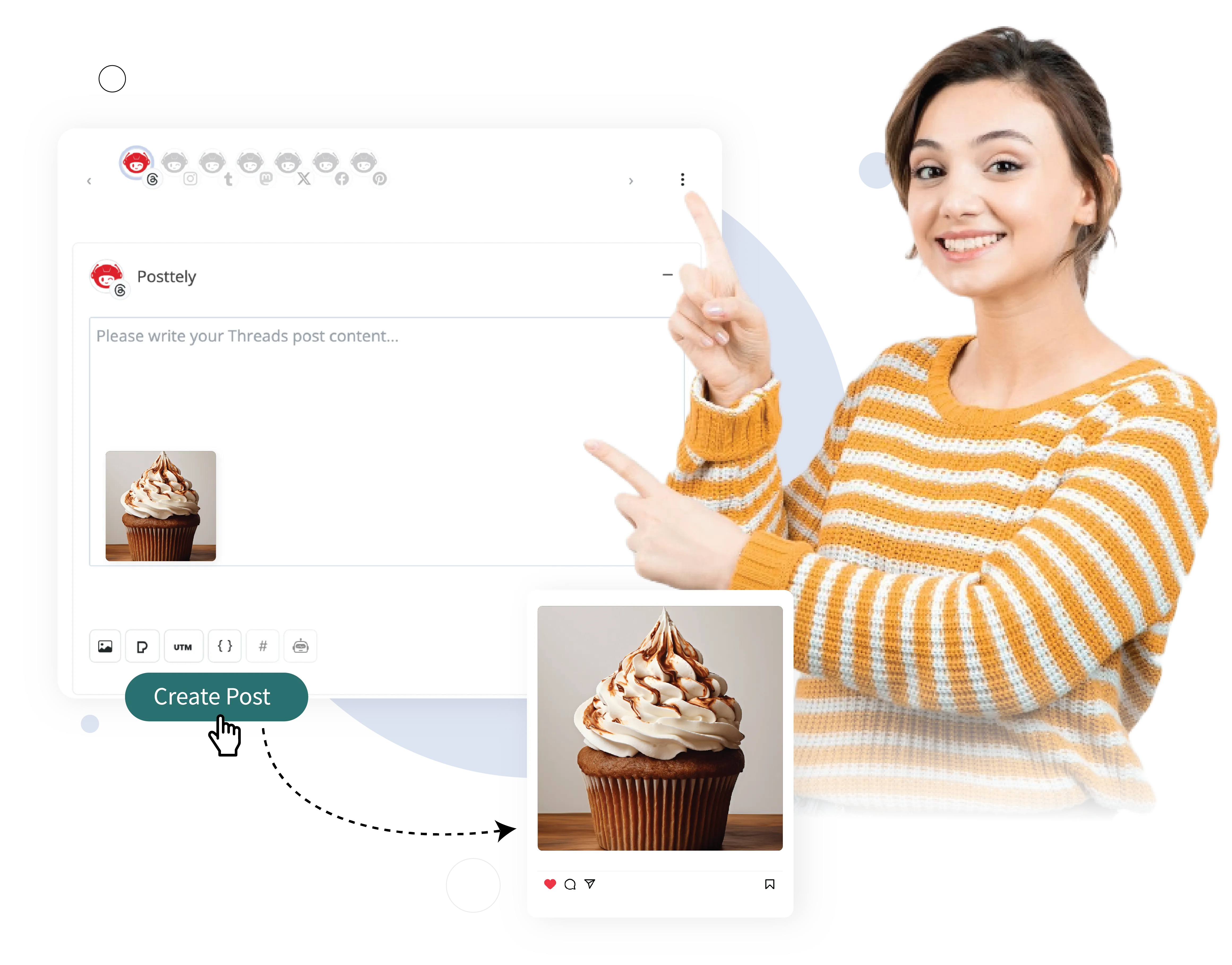 Create posts with AI-powered tools